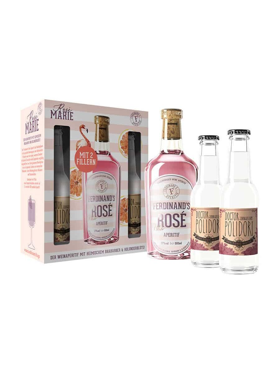 Ferdinand's Rosé Aperitif + 2 Doctor Polidori Dry Tonic Water OnPack