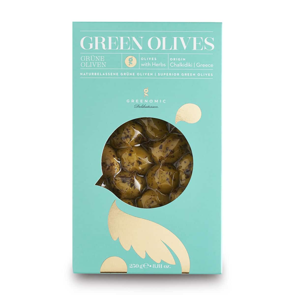 Grüne Oliven aus Chalkidiki/Griechenland 250 g