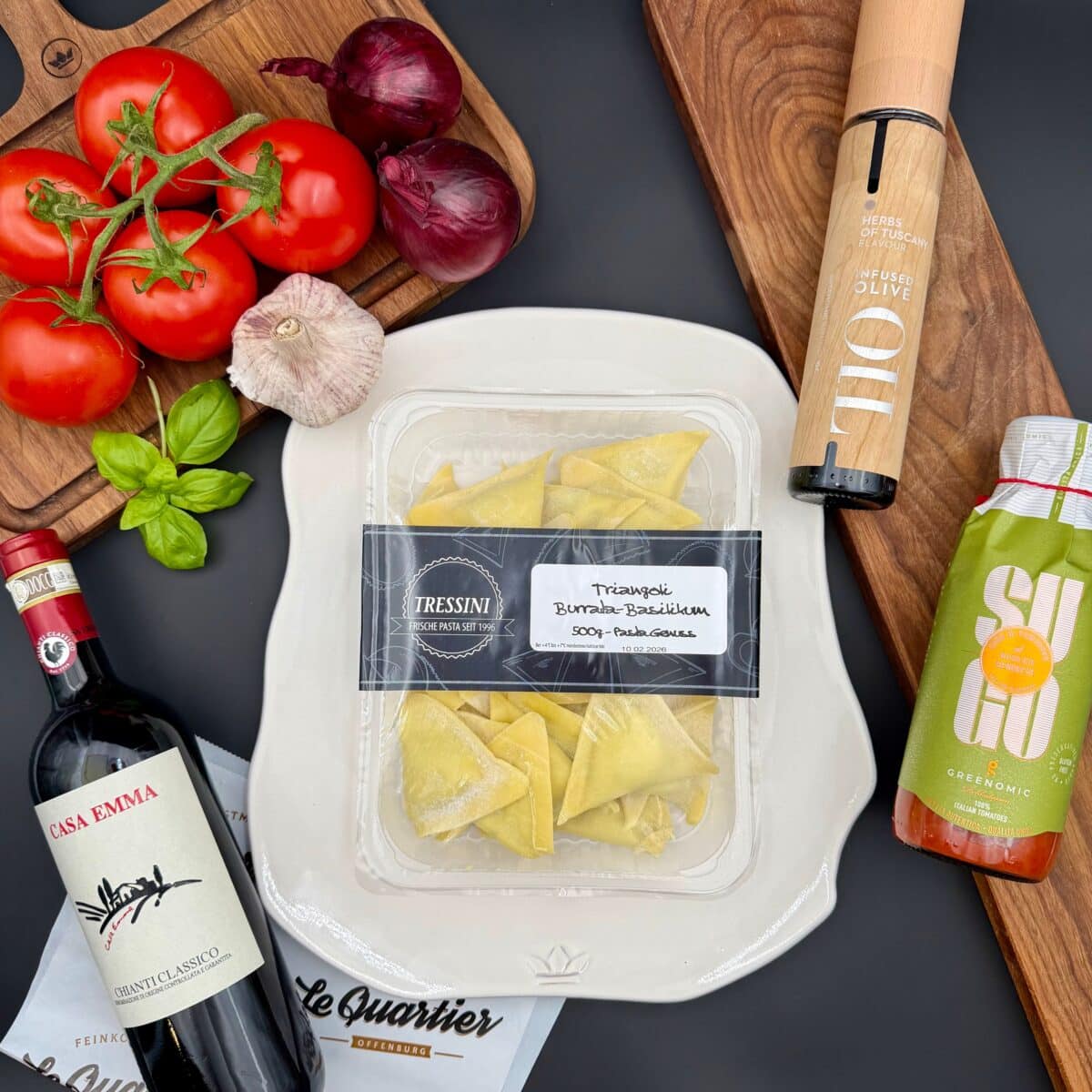 Triangoli Burrata-Basilikum 500 gr