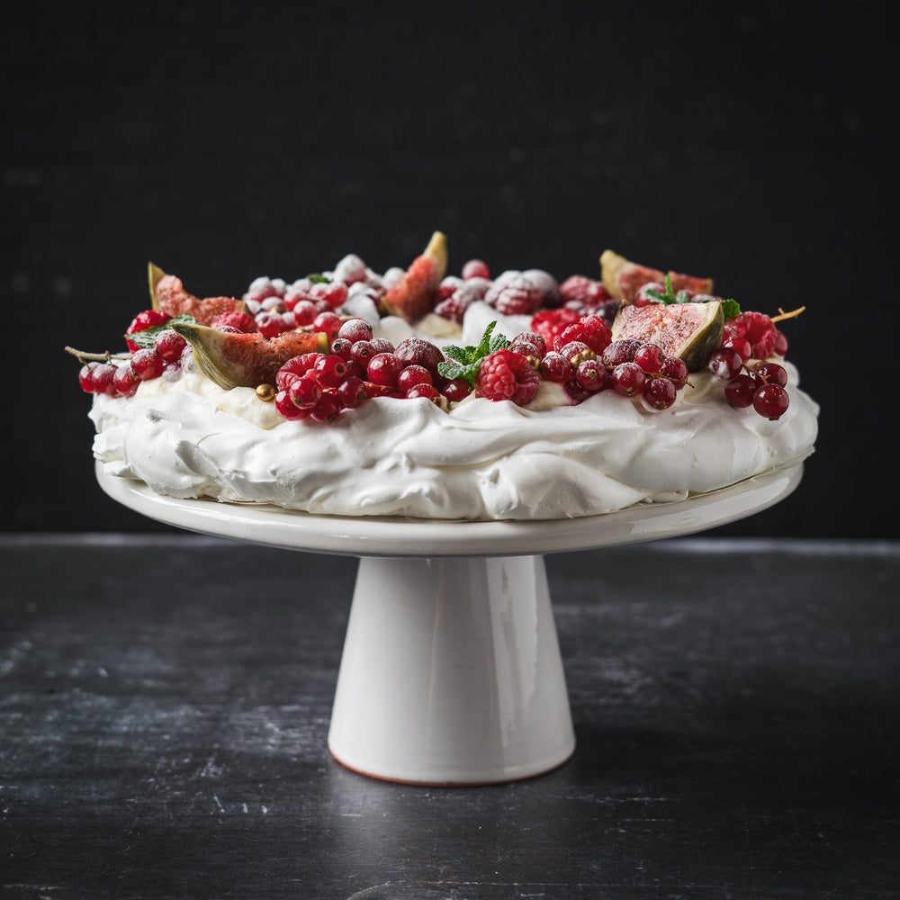 Dutchdeluxes Food Stand Servierplatte 11,5cm hoch 25cm Durchmesser -Medium- Weiss